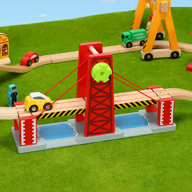 Wooden Suspension Bridge Variety Track Small Train Track Wooden Accessories Accessories Compatible Rail Car Accessories Toys