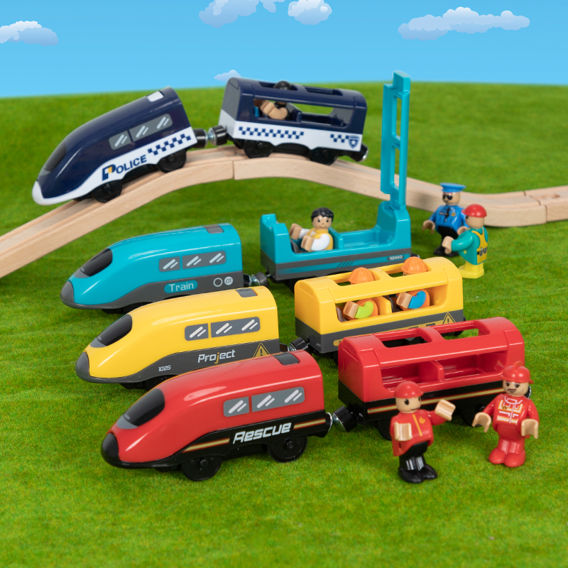 Large Number Small Train Track Suit Toy Railcar Electric Sound And Light Play Bullet Train Children Boy Mi Rabbit