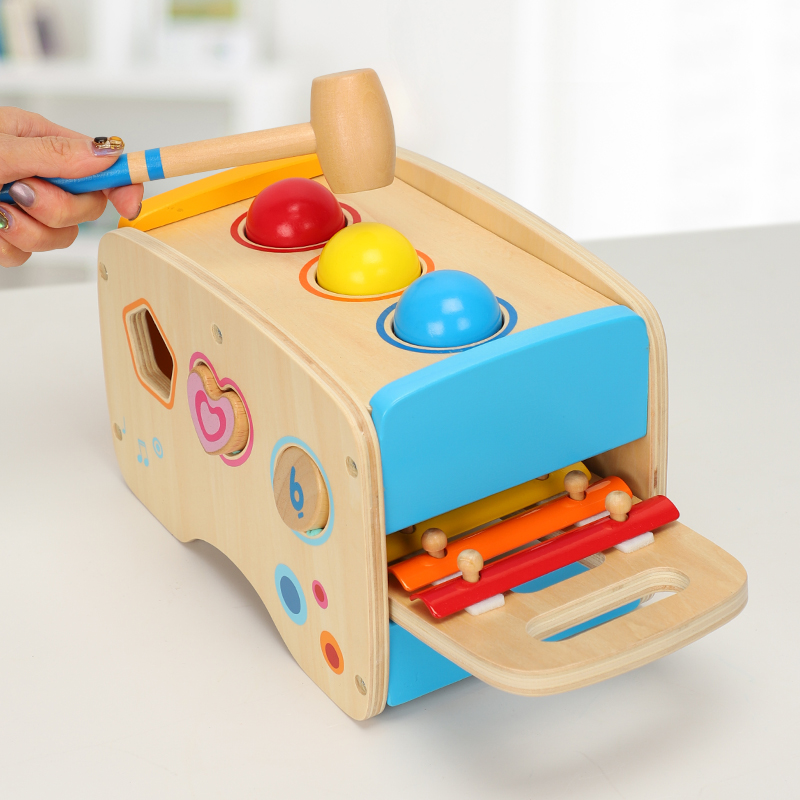 Children's wooden knocks on the billiard table Toys knock on the table 8 Sounds Percussion for Puzzle Wooden Children Infants Early Education Toys