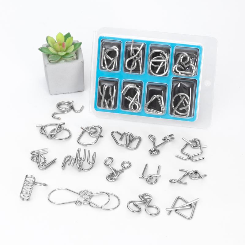 Deconring Intelligence Buckle High Difficulty Nine Serial Children Puzzle Toy Solutions Unlock Metal Serial Iron Ring Ruban Lock