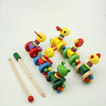 Puzzle Puzzle Toy Putter Pushrod Small Duck Cart Cartoon Animal Cart Wooden Small Cart Mixup Walking Toy