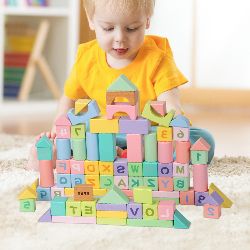 Large grain large building block 80 pieces of baby boy building block parquet assembled puzzle toy 1 ~ 6 years old building block delivery containing box