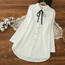 Pregnant womens autumn health cotton base shirt sweet lace-up button lapel long sleeve long-sleeved pregnancy top autumn