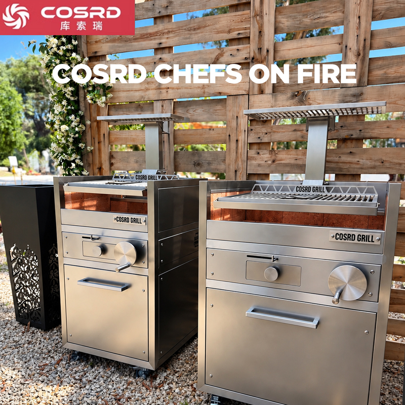 Kusori Adjustable Steak Grill Commercial American-Style Grill Direct Fire Cooking Stove Wood Fire Charcoal Western-Style Barbecue Grill