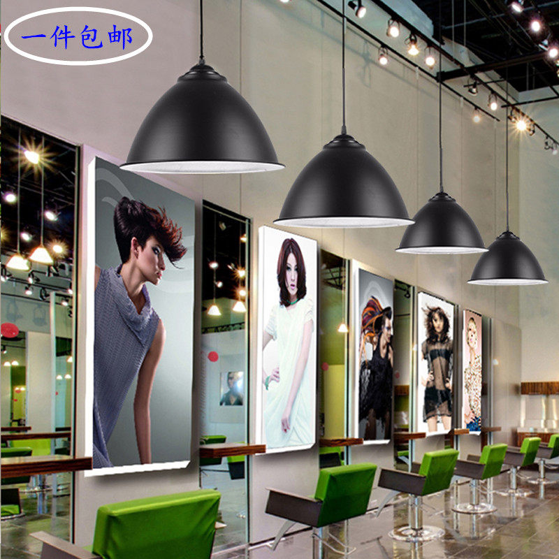 Hair salon chandelier lamps creative industrial style hair salon personality retro special ultra-bright haircut shop diao lampshade
