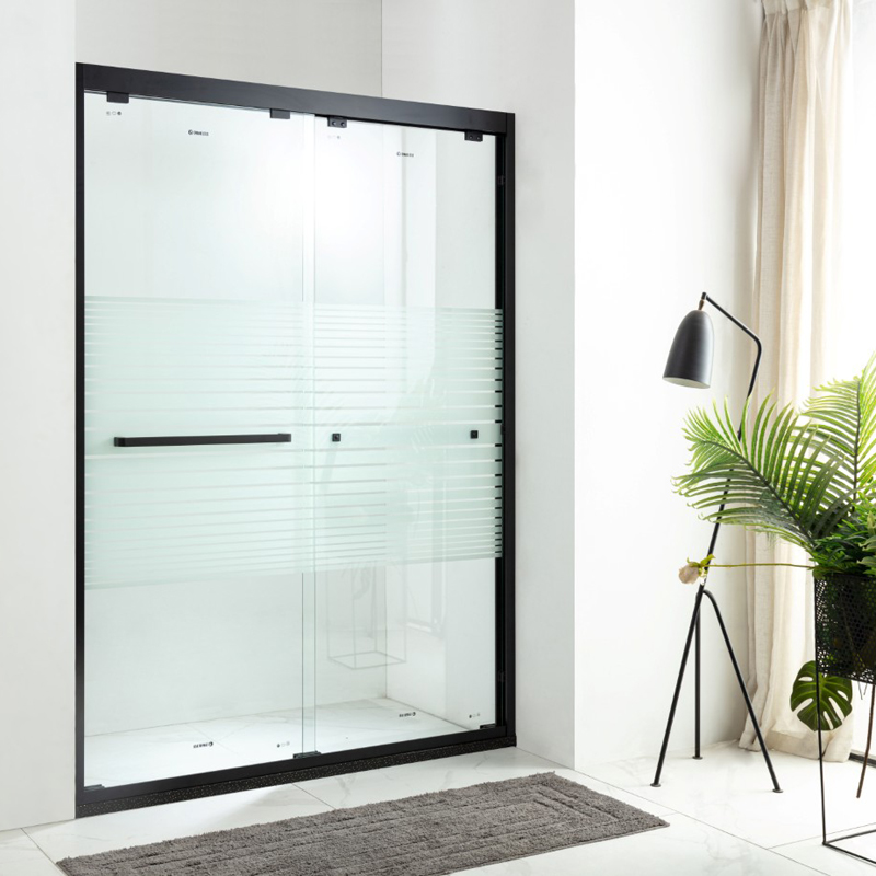 Set to make 304 stainless steel lined shower room glass partition pushdoor bathroom glass partition double live moving door-Taobao