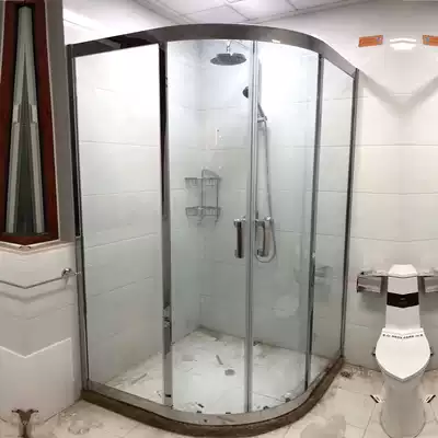 Customized fan-shaped stainless steel shower room bathroom curved simple shower door