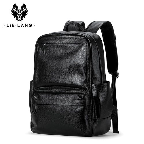 Модный трендовый рюкзак, кожаный ранец, сумка для путешествий, ноутбук, из натуральной кожи, в корейском стиле