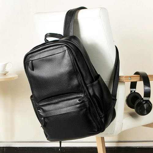 Модный трендовый рюкзак, кожаный ранец, сумка для путешествий, ноутбук, из натуральной кожи, в корейском стиле