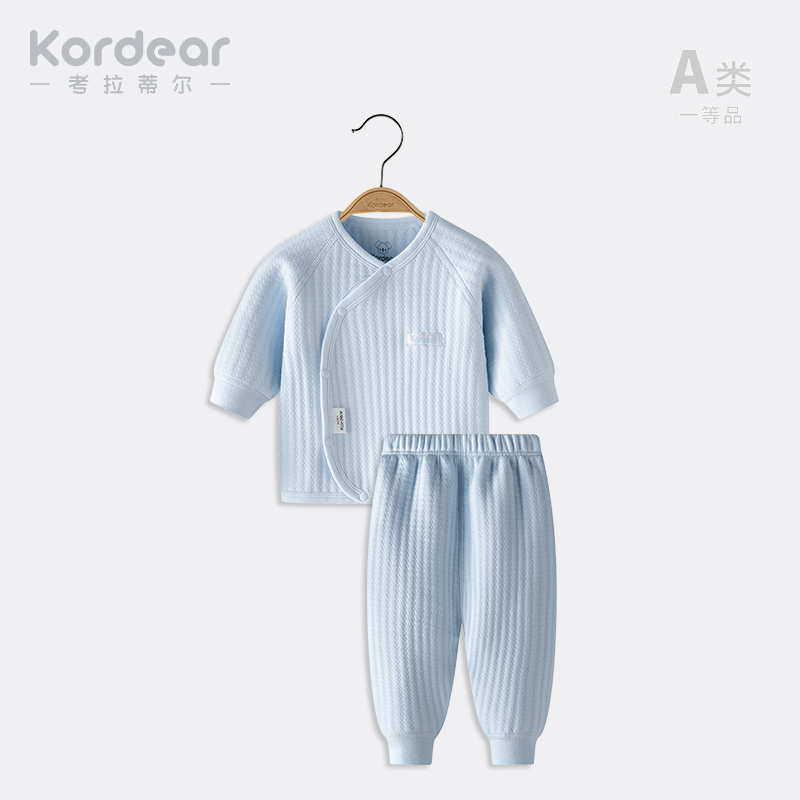 Newborn two-piece suit base clothes Baby cotton pajamas spring and autumn padded warm baby underwear