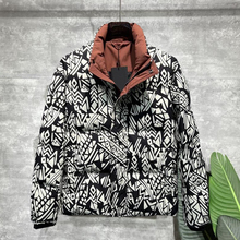 European high-end white duck down jacket for men's 2023 winter new full print high-end feeling thickened warm jacket trend