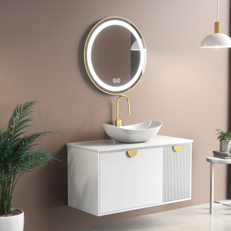 Rock bathroom cabinet combined modern light luxury makeup room washing table wash basin