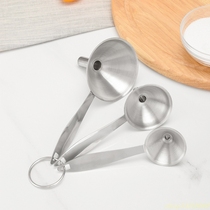 Stainless steel funnel three-piece mini small funnel vinegar wine spice essential oil filling sauce leakage Household oil leakage wine