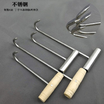 Stainless steel pig hook Pull pig hook Pig killing tool T-hook Hand pull hook Pig cow lamb barbecue hook