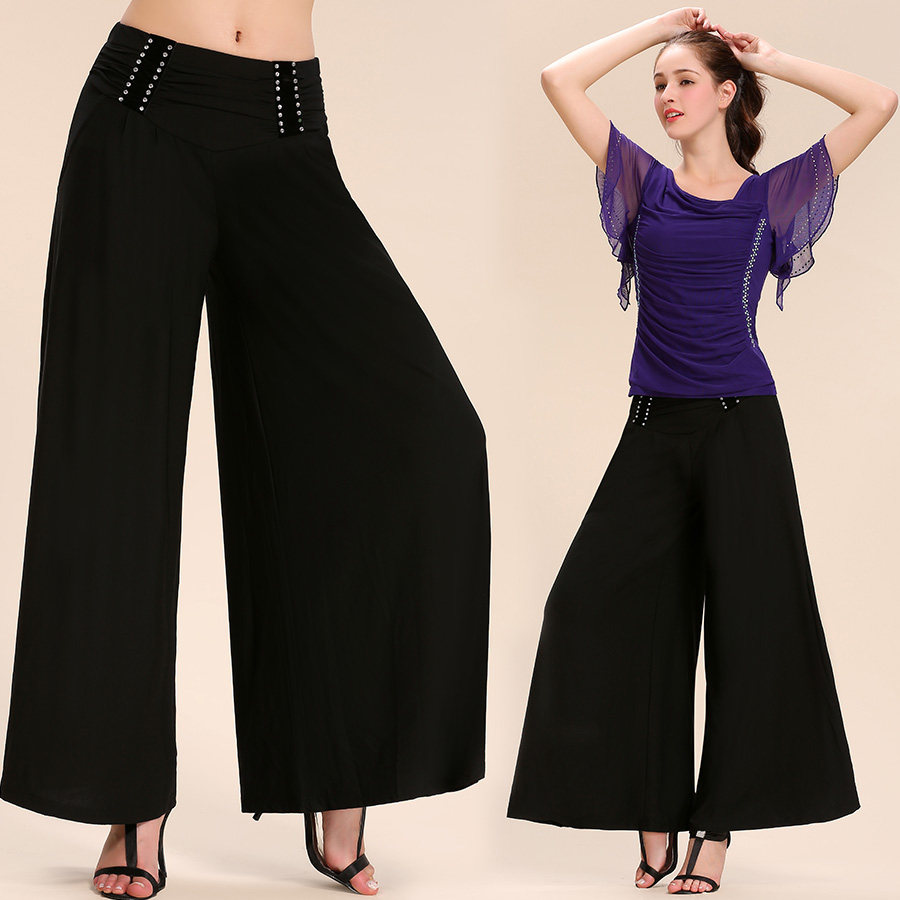 Women's Ballroom Dance Pants New Ballroom Dance Pants Adult Bell Bottom Pants Waltz Bottoms Wide Leg Pants