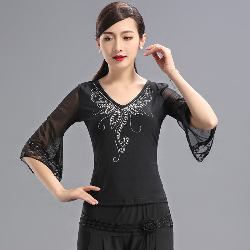 Modern Dance Costume Women Adult Tops New Sleeved Show Dance Clothes Training Show