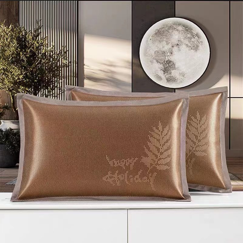 Summer mat pillowcase ice silk pillowcase summer cool adult vine pillowcase single wormwood pillow core cover bamboo pillowcase