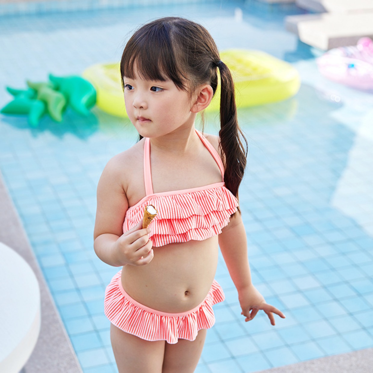 Đồ bơi cho bé gái Bộ đồ đôi bé gái - Bộ đồ bơi của Kid đồ bơi 2 mảnh cho bé gái