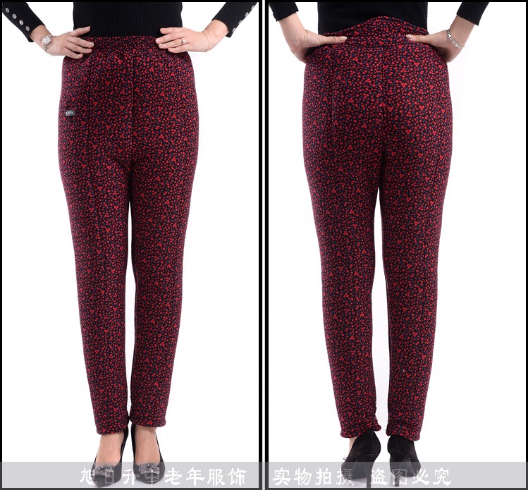 Quần cotton trung niên cộng với phân bón XL ấm áp cộng với nhung dày bên trong và bên ngoài mặc váy lạc đà eo cao cho mẹ đầm trung niên đẹp