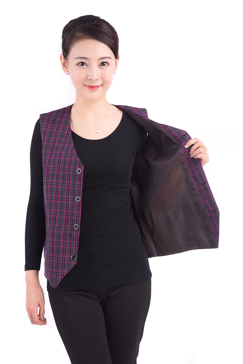 Mùa xuân và mùa thu mẫu trung niên và phụ nữ già vest mỏng vest kích thước lớn mẹ tải vest giản dị vest ngắn vest áo voan kiểu tuổi trung niên