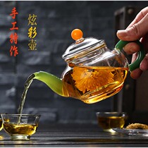 Thickened stained glass teapot transparent filter small kung fu tea set High Borosilicate heat resistant glass mini teapot
