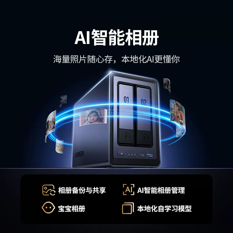 Приватный NAS-склад Netz хранение данными UGREEN DXP2800 с двумя дисками для личного облака семейного использования