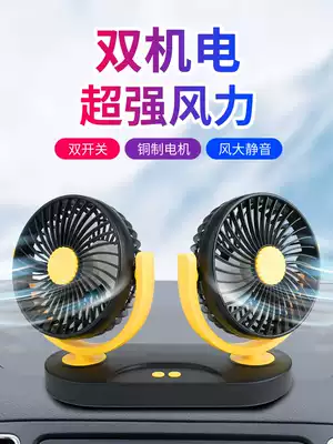 Car fan car double-head 12V24v small electric fan truck Air Conditioning Refrigeration powerful large Volt car electric fan