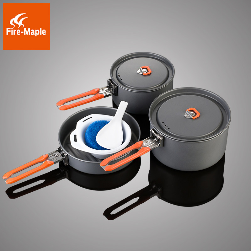 Fire Maple Feast 3 Outdoor Camping 2-3 People Portable Set of Pot Cookware Pot Folding Handle Camping Pot