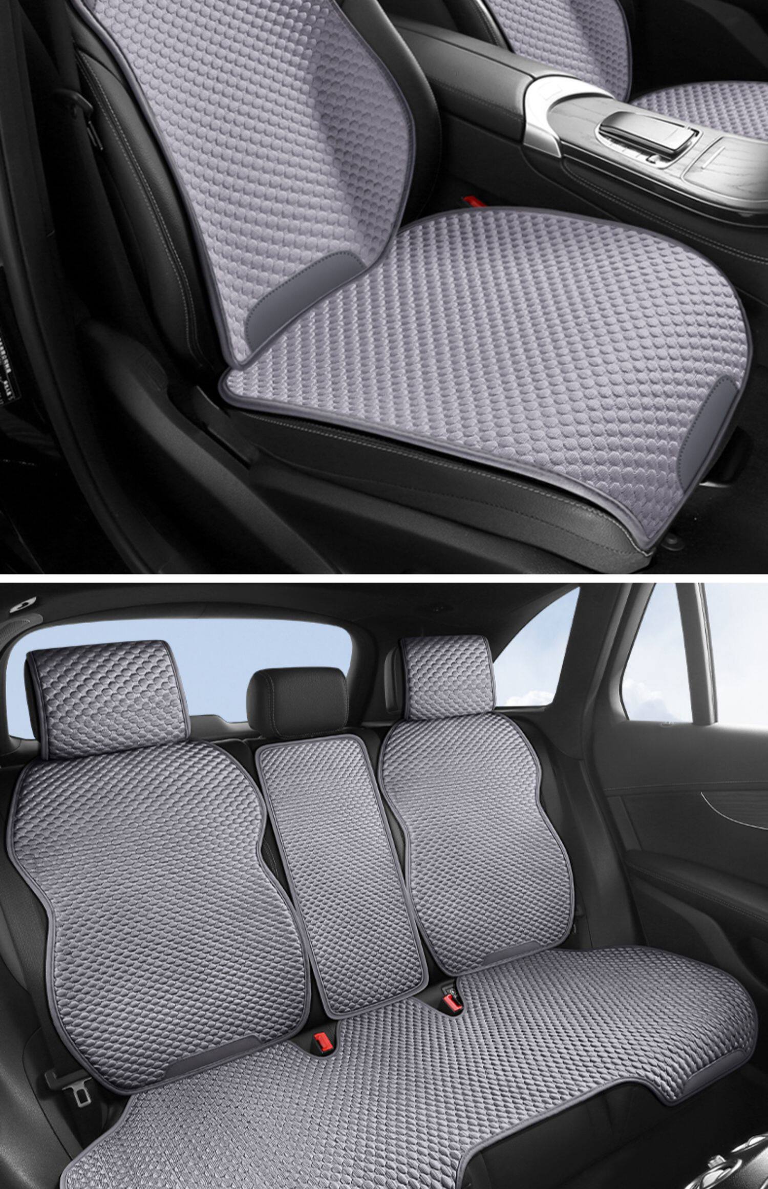 Car Seat Cushion, Universal Seat Pad for All Seasons, Summer Ice Silk Seat Cushion, Half-Pack Seat Cover in the Car, Ventilated Car Cushion