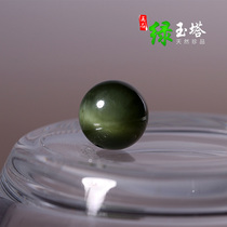 Natural A stock Old pit Bite jade loose pearl 16mm Russian-made cat eye 1 6 round pearl DIY multi-treasure scattering pearl