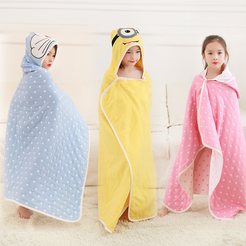 Children's bath towels cloak with cap pure cotton cloth Absorbent Bath Towel Super Soft Newborn Baby Baby Swim Bathrobe