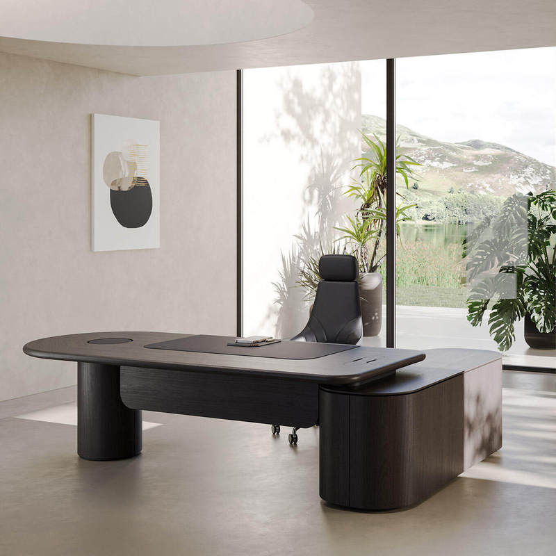 New Chinese-Style Walnut Solid Wood Executive Desk, Minimalist and Luxurious Office President Desk, Chairman's Desk