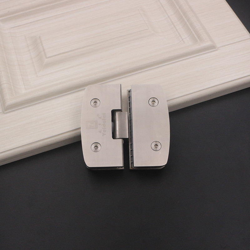 Victory thickened 304 stainless steel curved 180 degree bathroom clip shower room frameless glass door clip two-way hinge