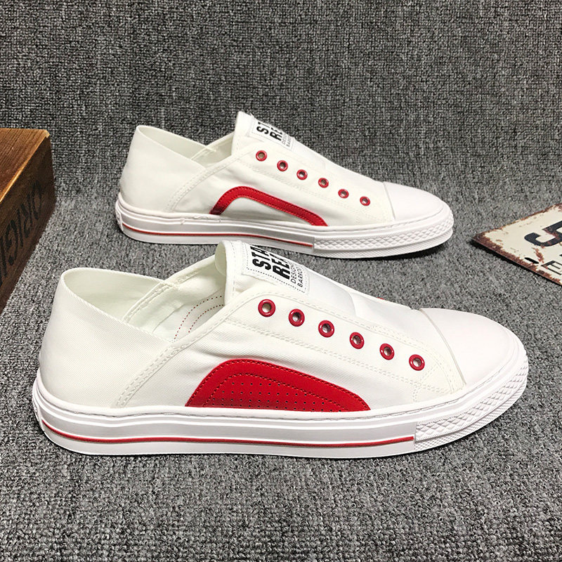 Hong Kong Tide Card 2022 New Internet Red Little White Shoe Men's Han Edition 100 Lap Breathable Sail Cloth Shoes One Foot foot Lazy Shoes