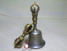 Колокол для службы 尼泊尔纯手工 青铜 五股铃杵