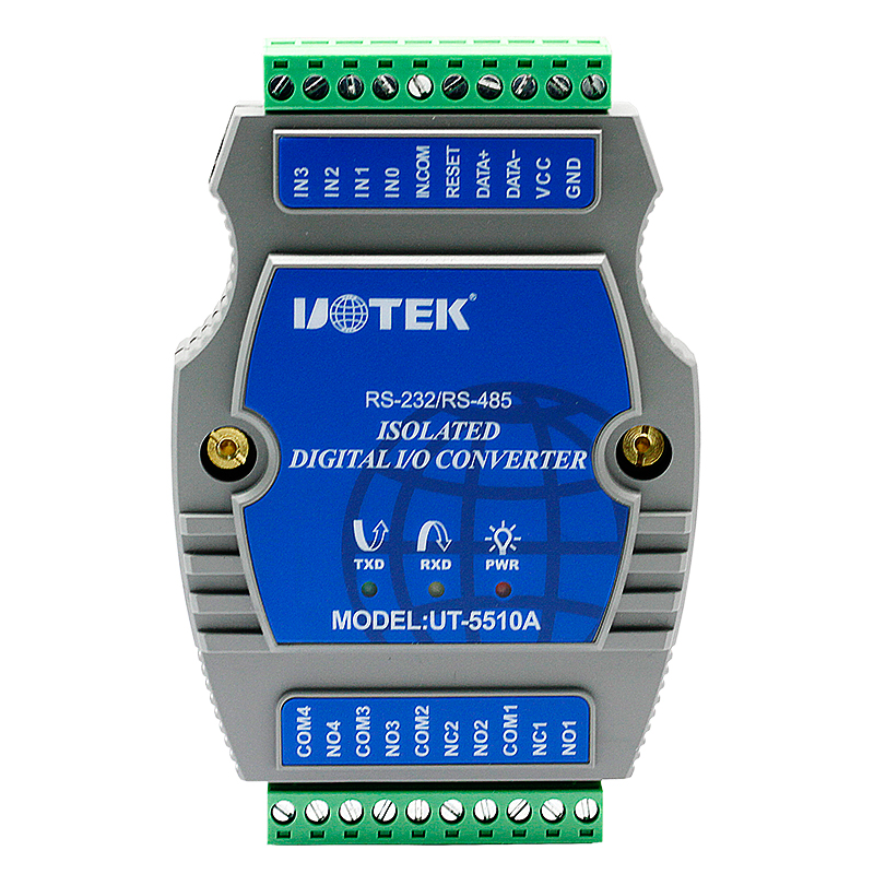 Utai UT-5510A RS232 485 Four-channel digital quantity input four-way relay output I O module