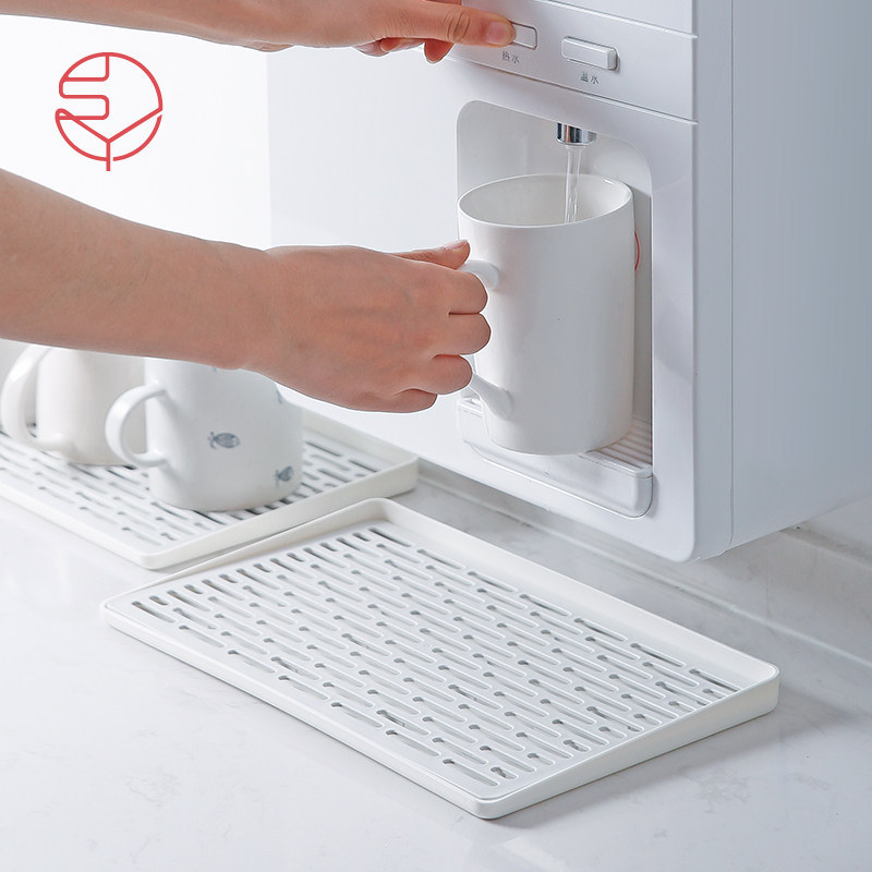 Fruit disk Japanese double asphalt tray rectangular teacup frame kitchen asphalt plate household living room fruit disk