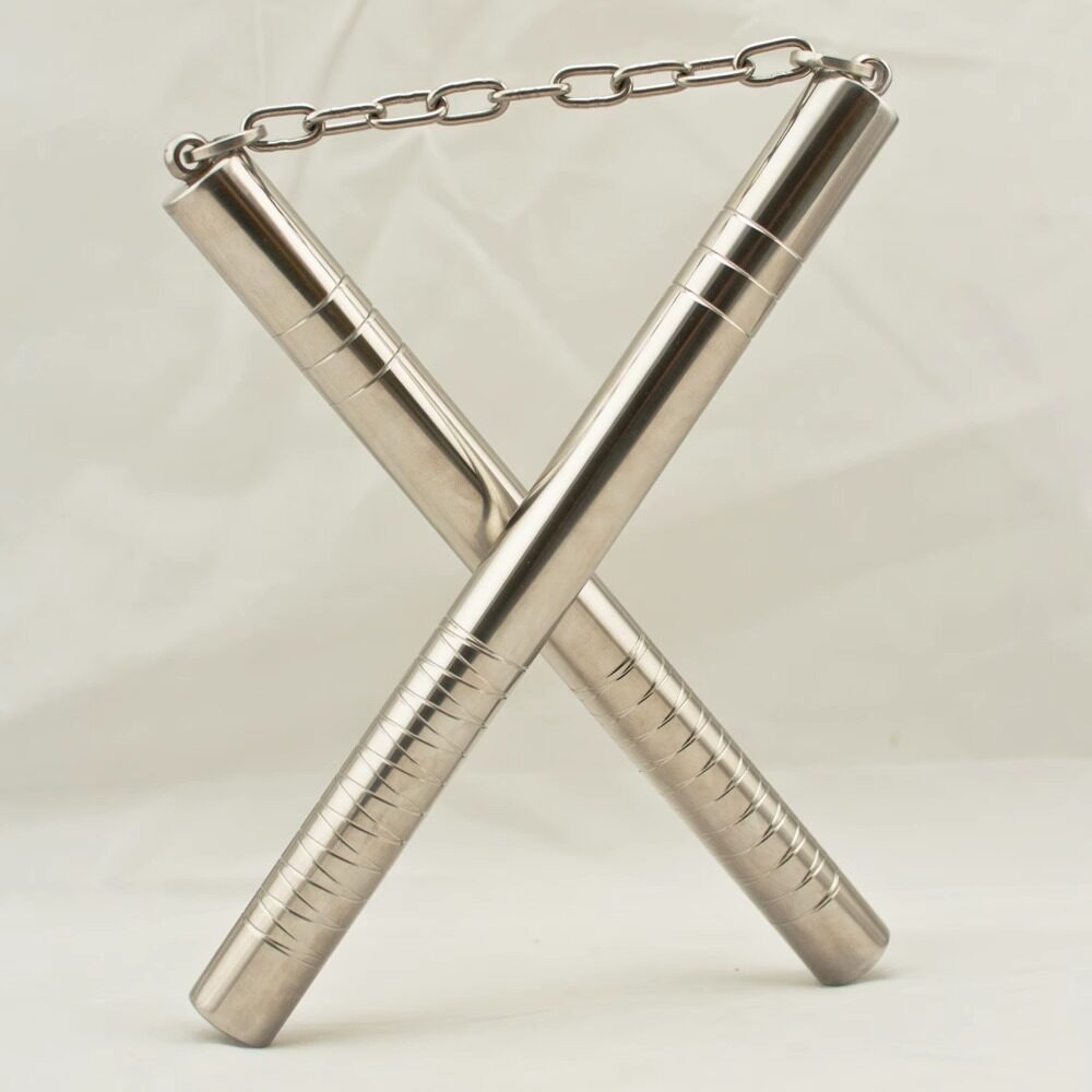 Stainless steel double knobstick Real fight anti-slip adult training two knobsters for two sticks and beginner performance double ampuchs 400 gr