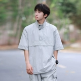 Шелковая быстросохнущая летняя тонкая футболка polo с молнией, на молнии, короткий рукав, оверсайз