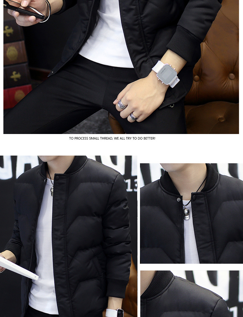Của nam giới áo khoác mùa đông 2017 mới của Hàn Quốc quần áo đoạn ngắn mùa thu và mùa đông nam mùa đông coat xuống cotton pad bông áo khoác