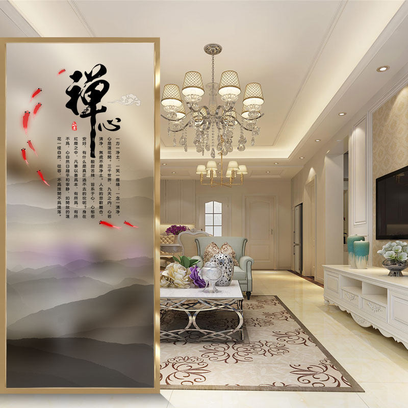 Light luxury screen partition Zen heart modern minimalist living room entry porch glass bedroom decoration home blocking customization