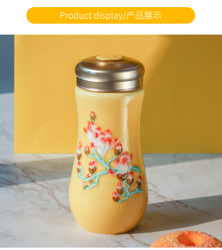 Dry Tang Xuan live China cups and gold prosperity prosperous spring cup with double insulation ceramic tea cup business custom