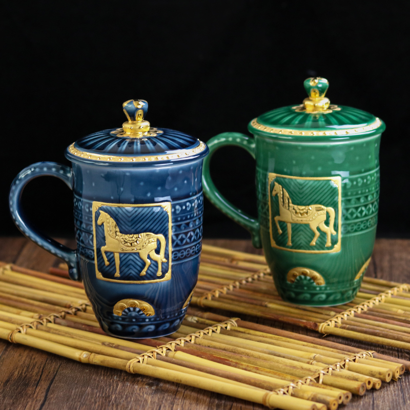 Do Tang Xuan porcelain fine gold royal horse high office tea ceramic cups water in a cup men 's business to send gifts