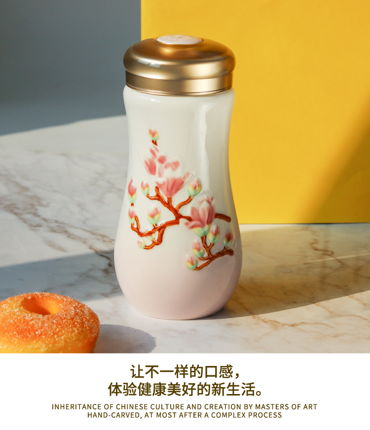 Dry Tang Xuan live China cups and gold prosperity prosperous spring cup with double insulation ceramic tea cup business custom