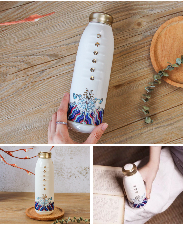 New dry Tang Xuan live porcelain the icing on the cake with a cup of monolayer with cover portable creative ceramic water cup dish deductions