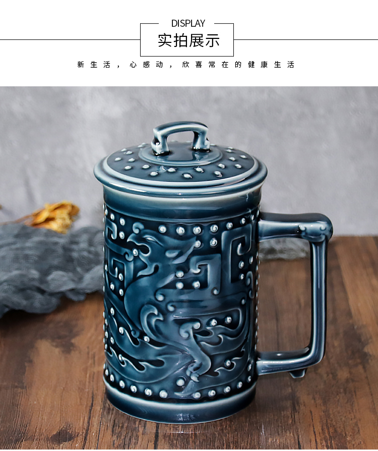 High dry Tang Xuan living in extremely good fortune porcelain cup size cup with cover ceramic business office tea cup gift cup water