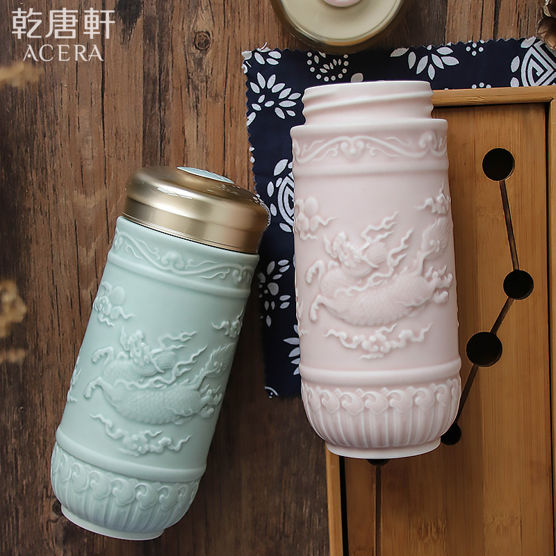 Do Tang Xuan porcelain leap/double happiness kirin cup with double creative portable ceramic water glass business gifts
