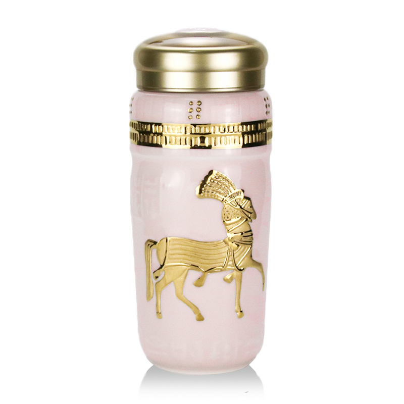 Dry Tang Xuan live China cups and gold magnificent beauty take cup double creative gifts ceramic insulation glass cup