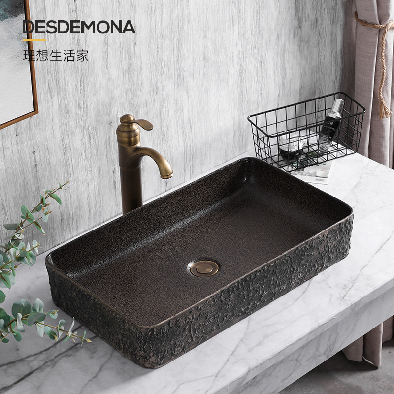 Chinese Imitation Antique Art Terrace Basin Wash Basin Ceramic Table Washbasin Home Washbasin Makeup room Face Basin