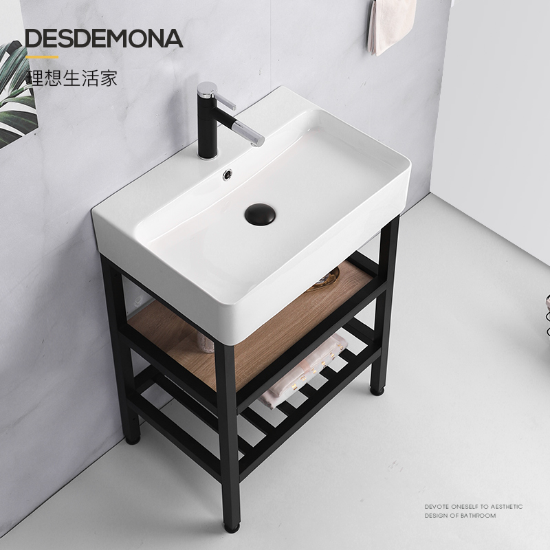 Small Family Type Washbasin Terrace Basin Integrated Floor Type Upright Post Type Washbasin Makeup room Balcony Bracket Wash Basin